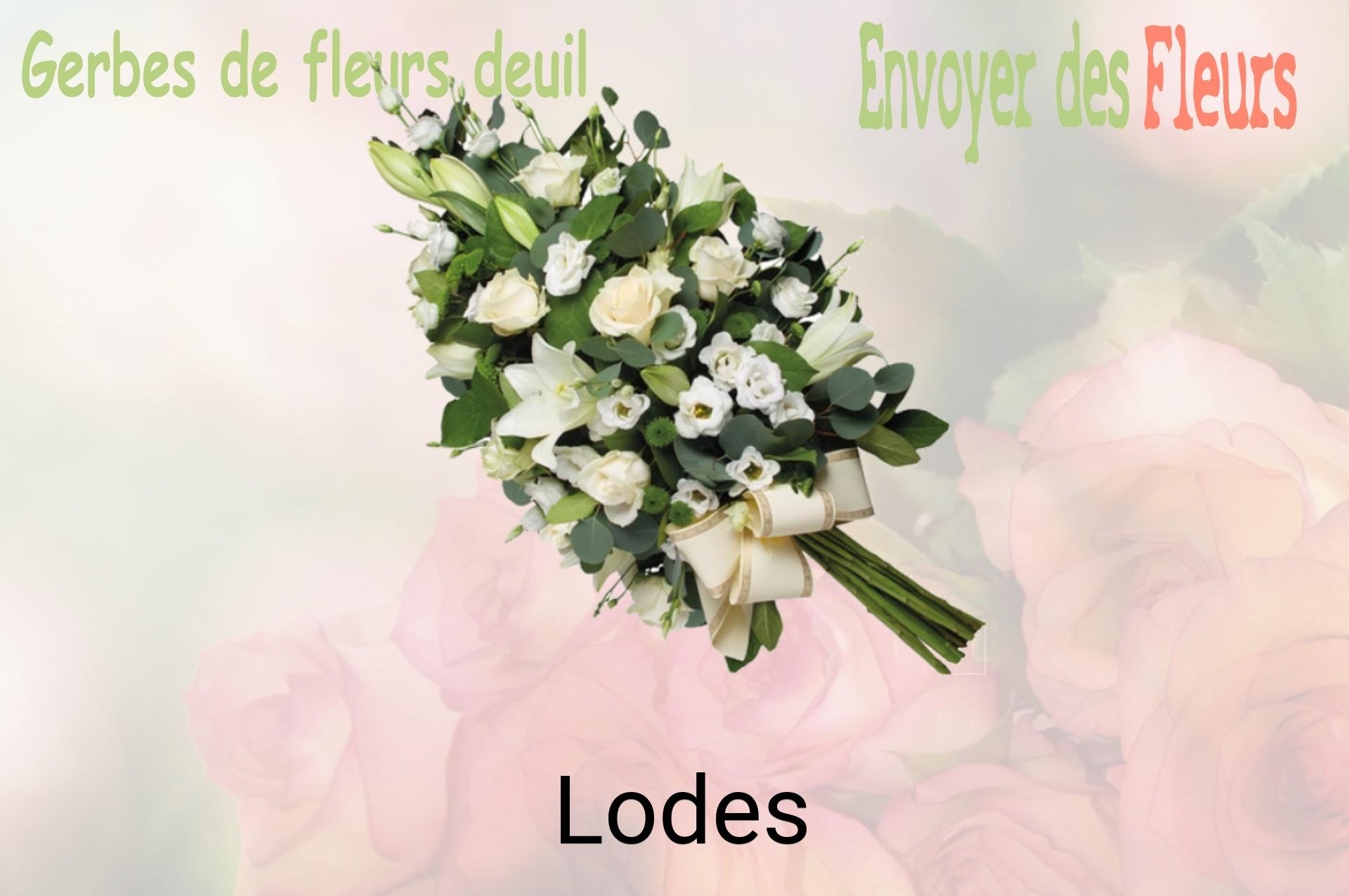 Gerbe de fleurs de deuil livrée à Lodes